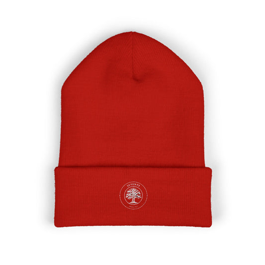 Classic Cuffed Beanie (Red/White)